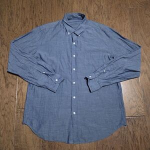 J.Crew Shirt Mens Large Blue Chambray Casual Work Pocket Button Down